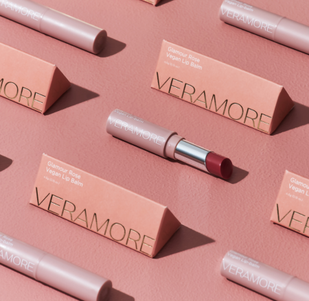 Бальзам для губ пигментированный VERAMORE Glamour Rose Vegan Lip-Balm, 4,5 г.