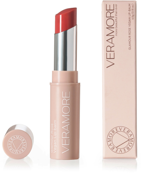 Бальзам для губ пигментированный VERAMORE Glamour Rose Vegan Lip-Balm, 4,5 г.