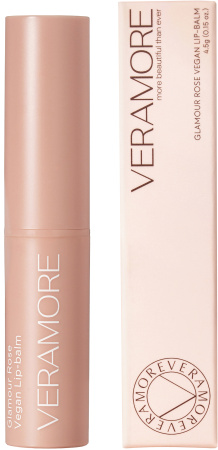 Бальзам для губ пигментированный VERAMORE Glamour Rose Vegan Lip-Balm, 4,5 г.