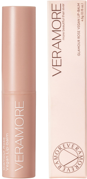 Бальзам для губ пигментированный VERAMORE Glamour Rose Vegan Lip-Balm, 4,5 г.